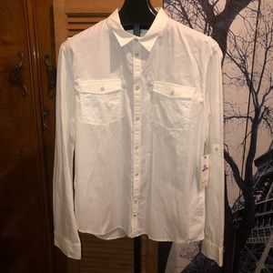 Calvin Klein Convertible Sleeve Safari Shirt